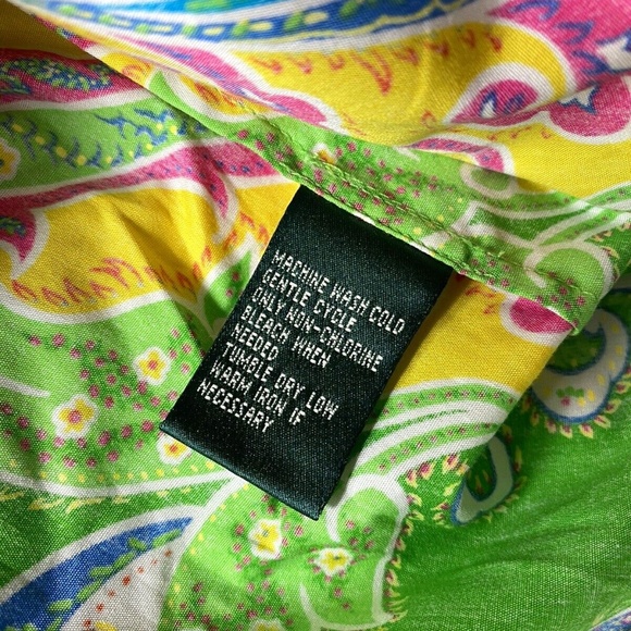 Ralph Lauren Women's Paisley Button Down Shirt Petite Non Iron Size P/M New - Picture 3 of 10